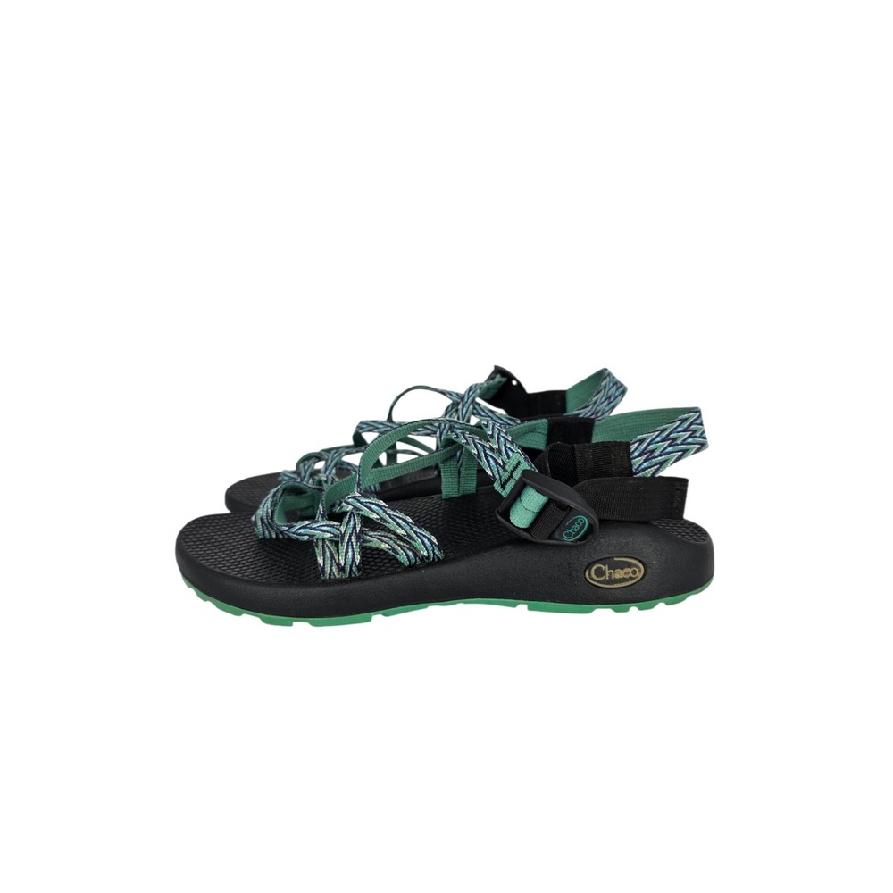 Chaco Hiking Sandals Womens 9 Zx2 Green Black Strappy Hook  Loop Sport Outdoors